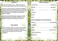 Floral 2 Funeral Program inside Page 250-410